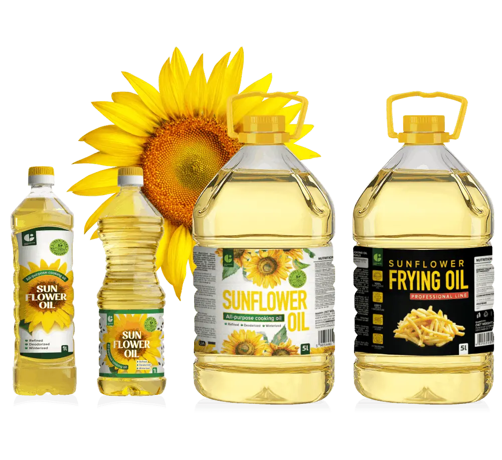 Vita Oil group - group of high oleic sunflower oil bottles